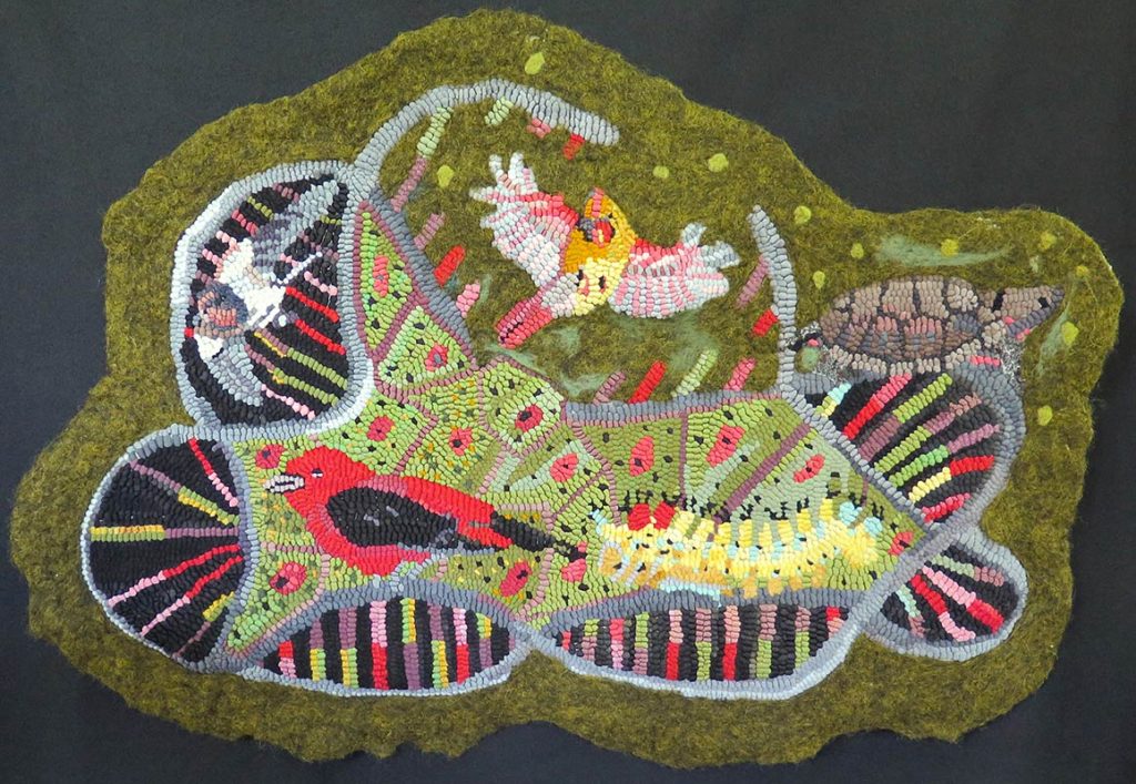 GenEcology I, JC Davey - 2021, 26" x 18", wool and nylon on cotton